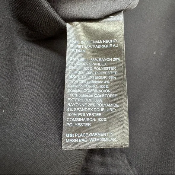 White House Black Market Black Short Sleeve Sheath Dress with Sheer Lace Accent - Picture 7 of 10